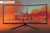 NNEKG 34 Curved Ultrawide WQHD 165Hz Freesync HDR Gaming Monitor (3440 x 1440)