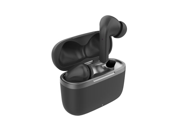 NNEKG W Pro Active Noise Cancelling Earphones with Wireless Charging Case (Black)