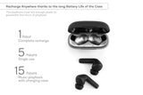 NNEKG W Pro Active Noise Cancelling Earphones with Wireless Charging Case (Black)