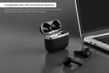 NNEKG W Pro Active Noise Cancelling Earphones with Wireless Charging Case (Black)