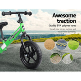 NNEDSZ Kids Balance Bike Ride On Toys Push Bicycle Wheels Toddler Baby 12 Bikes Green