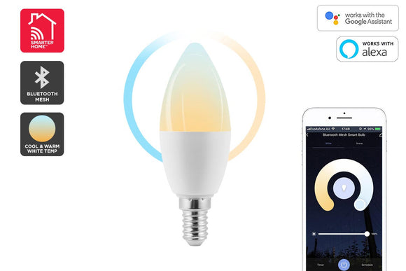 NNEKG 5W Cool & Warm White Smart LED Bulb (E14 Bluetooth Mesh)