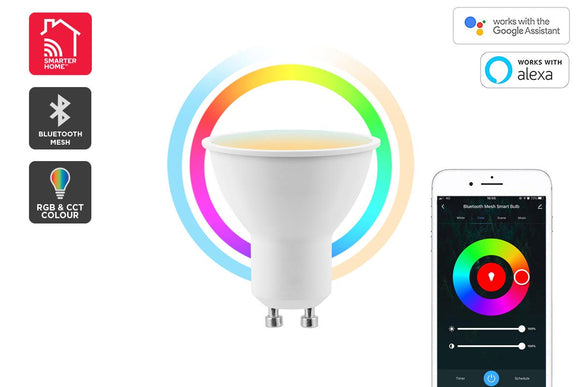 NNEKG 5W Colour & Whites Smart LED Bulb (GU10 Bluetooth Mesh)