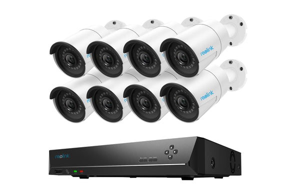 NNEKG Reolink 16 Channel NVR with 8 x 5MP Security Cameras System (3TB) (RLK16 410B8)