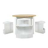 NNEDSZ 5 PCS Kids Table and Chairs Set Storage Chair Wooden Play Study Desk Sets