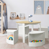 NNEDSZ 5 PCS Kids Table and Chairs Set Storage Chair Wooden Play Study Desk Sets