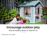 NNEMB Cubby House Wooden Cottage Style Outdoor Playhouse Play Children Timber