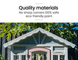 NNEMB Cubby House Wooden Cottage Style Outdoor Playhouse Play Children Timber