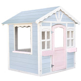 NNEMB Cubby House Wooden Cottage Style Outdoor Playhouse Play Children Timber