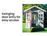 NNEMB Cubby House Wooden Cottage Style Outdoor Playhouse Play Children Timber