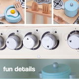 NNEMB Retro Wooden Kitchen Toy Pretend Play Set Children Wood Oven Toddlers