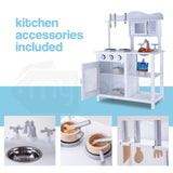 NNEMB Wooden Kitchen Vintage Pretend Play Set Retro Toy Cooking Cookware