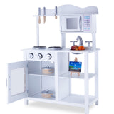 NNEMB Wooden Kitchen Vintage Pretend Play Set Retro Toy Cooking Cookware