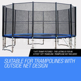 NNEMB Replacement Trampoline Safety Net Round Spare Part Enclosure 10ft 8 Pole