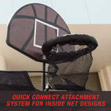 NNEMB Trampoline Basketball Hoop Ring Backboard Ball Set Fits 10/12/14/15/16 ft
