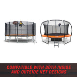 NNEMB Trampoline Basketball Hoop Ring Backboard Ball Set Fits 10/12/14/15/16 ft