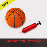 NNEMB Trampoline Basketball Hoop Ring Backboard Ball Set Fits 10/12/14/15/16 ft
