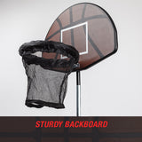 NNEMB Trampoline Basketball Hoop Ring Backboard Ball Set Fits 10/12/14/15/16 ft