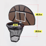 NNEMB Trampoline Basketball Hoop Ring Backboard Ball Set Fits 10/12/14/15/16 ft