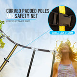 NNEMB 10ft Round Trampoline Basketball Set Safety Net Spring Pad Ladder