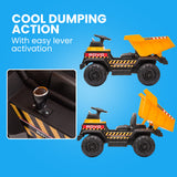 NNEMB Electric Ride On Toy Dump Truck with Bluetooth Music-Yellow