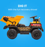 NNEMB Electric Ride On Toy Dump Truck with Bluetooth Music-Yellow