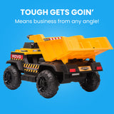 NNEMB Electric Ride On Toy Dump Truck with Bluetooth Music-Yellow