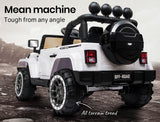 NNEMB Jeep Inspired 4WD Electric Kids Ride On Car Battery Powered 12V-White