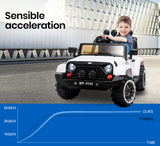 NNEMB Jeep Inspired 4WD Electric Kids Ride On Car Battery Powered 12V-White
