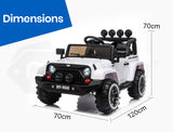 NNEMB Jeep Inspired 4WD Electric Kids Ride On Car Battery Powered 12V-White