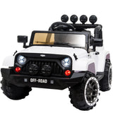 NNEMB Jeep Inspired 4WD Electric Kids Ride On Car Battery Powered 12V-White