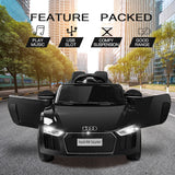 NNEMB AUDI R8 SPYDER Licensed Electric Kids Ride On Car Battery Powered 12V-MP3 Player-Black