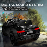 NNEMB AUDI R8 SPYDER Licensed Electric Kids Ride On Car Battery Powered 12V-MP3 Player-Black