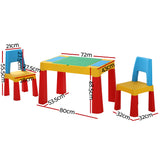 NNEDSZ 3PCS Kids Table and Chairs Set Activity Chalkboard Toys Storage Box Desk