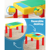 NNEDSZ 3PCS Kids Table and Chairs Set Activity Chalkboard Toys Storage Box Desk