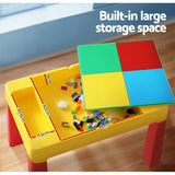 NNEDSZ 3PCS Kids Table and Chairs Set Activity Chalkboard Toys Storage Box Desk