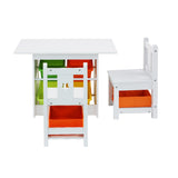 NNEDSZ 3 PCS Kids Table and Chairs Set Children Furniture Play Toys Storage Box