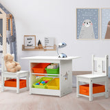 NNEDSZ 3 PCS Kids Table and Chairs Set Children Furniture Play Toys Storage Box