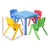 NNEDSZ 5 Piece Kids Table and Chair Set - Blue