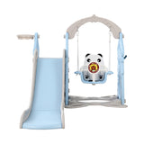 NNEDSZ Kids 170cm Slide and Swing Set Playground Basketball Hoop Ring Outdoor Toys Blue