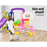 NNEDSZ Kids 7-in-1 Slide Swing with Basketball Hoop Toddler Outdoor Indoor Play