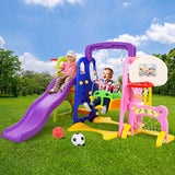 NNEDSZ Kids 7-in-1 Slide Swing with Basketball Hoop Toddler Outdoor Indoor Play