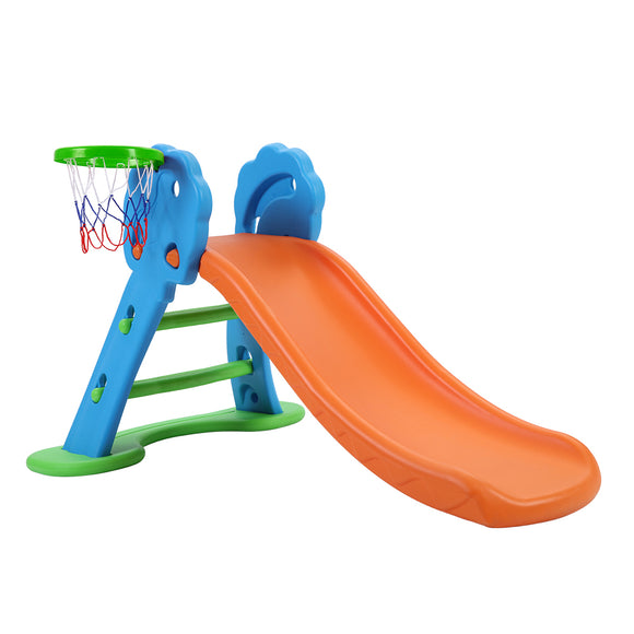 NNEDSZ Kids Slide with Basketball Hoop with Ladder Base Outdoor Indoor Playground Toddler Play