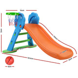 NNEDSZ Kids Slide with Basketball Hoop with Ladder Base Outdoor Indoor Playground Toddler Play