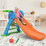 NNEDSZ Kids Slide with Basketball Hoop with Ladder Base Outdoor Indoor Playground Toddler Play