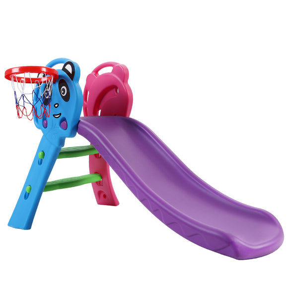 NNEDSZ Kids Slide with Basketball Hoop Outdoor Indoor Playground Toddler Play