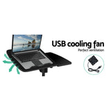 NNEDSZ Laptop Table Desk Adjustable Stand With Fan - Black