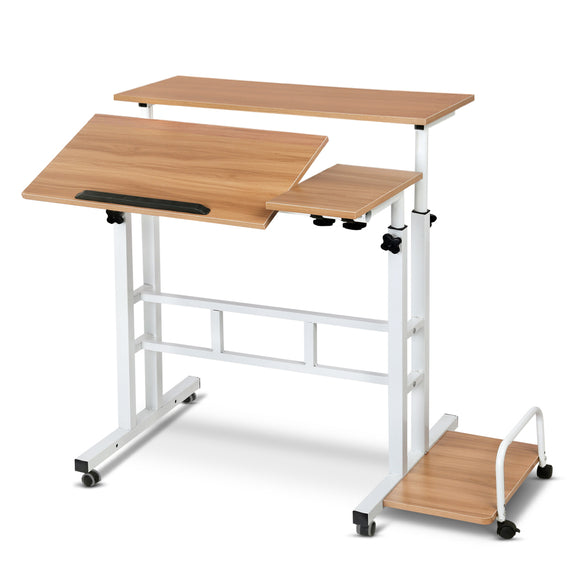 NNEDSZ Twin Laptop Table Desk - Light Wood