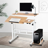 NNEDSZ Twin Laptop Table Desk - Light Wood