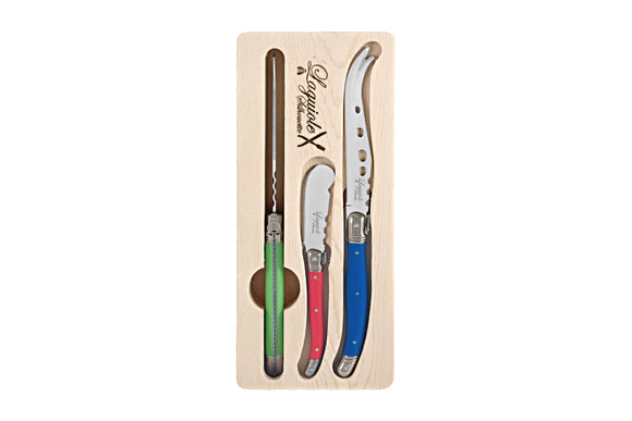NNEKG Laguiole Silhouette 3 Piece Cheese Knife Set (Multicolour)